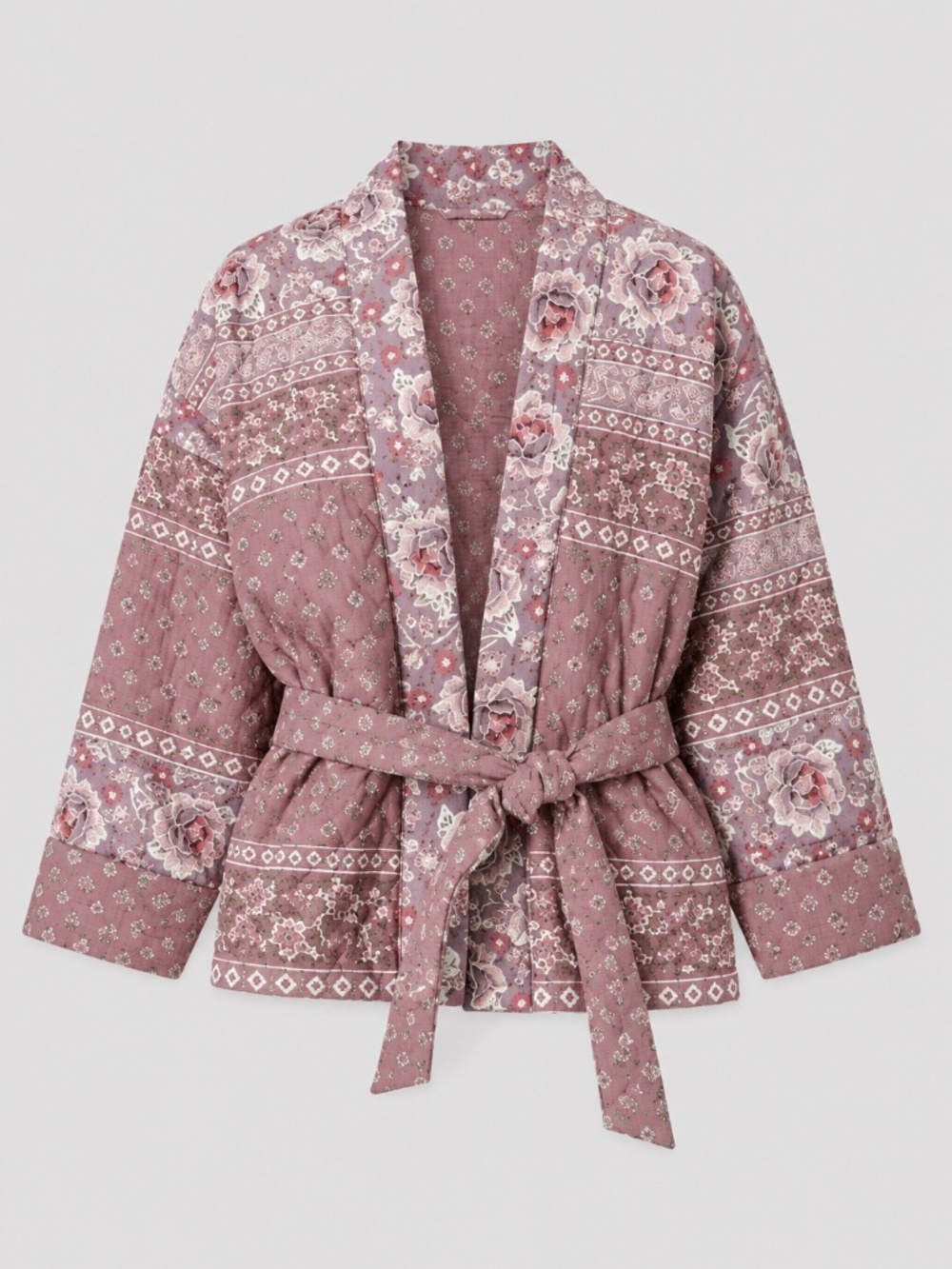 Lucky Brand Bohemian Quilted Kimono Wrap Jacket Oversized Size XS/S - Picture 2 of 10